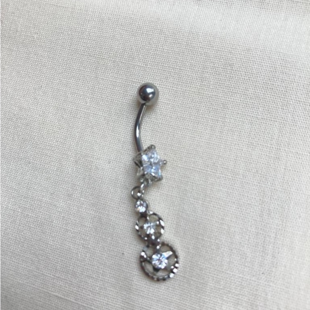Clear Silver Belly button Ring surgical stainless steel  belly button-2 …